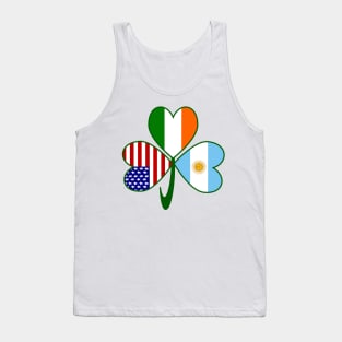 Argentina Ireland USA Shamrock Flags Tank Top